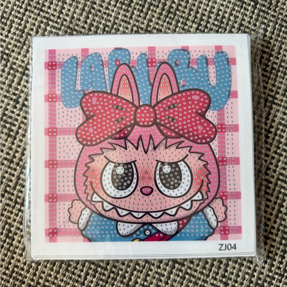 Labubu, Lafufu Coloring By Numbers Diamond Dotz, Approx 6*6 Inches